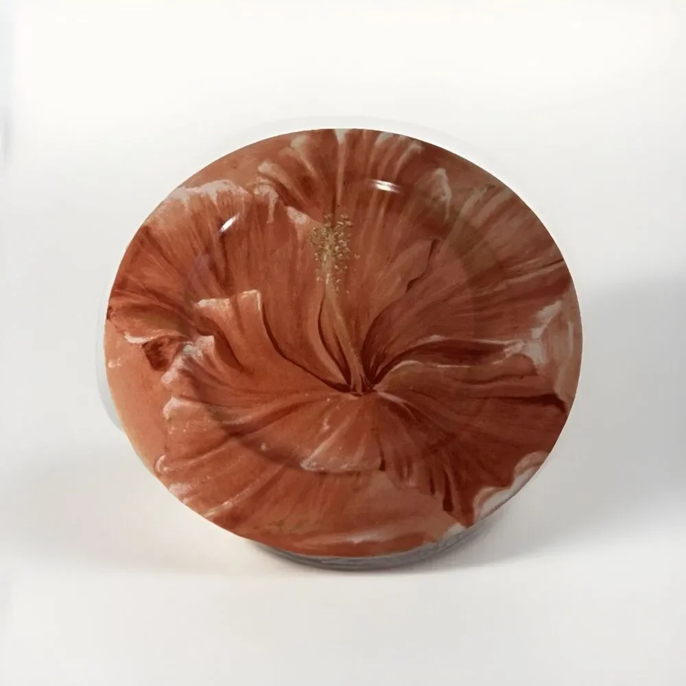 Pier 1 Watercolor Blooms Red Flower Salad Plate 8” Stoneware Dish Floral Decor